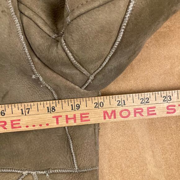 Genuine Shearling Sheepskin Patchwork Penny Lane Leather Coat - Picture 14 of 16